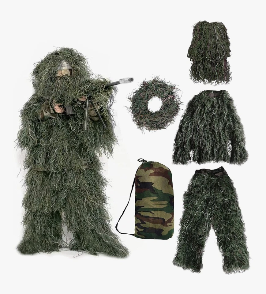 Ghillie Suit, 3D Camouflage,Jacket, Pants, Hood. Missing Gun Camo,Small Youth - Image 1 of 2
