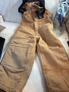 Walls Blizzard Pruf YOUTH XS 4/5 Duck Canvas Bibs Overalls Leg Zip Quilt-Lined - Picture 1 of 8