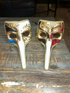 2-Authentische Venezianische Maskerade handbemalte Pappmaché Maske, Italien hergestellt - Bild 1 von 12