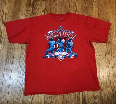 2008 National League Champions Philadelphia Phillies T-shirt Size XL Red - Image 1 of 4