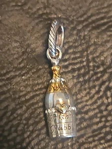 New, Brighton Bubbly Champagne Bottle Charm, J93002, Silver, Gold Finish - Picture 1 of 2