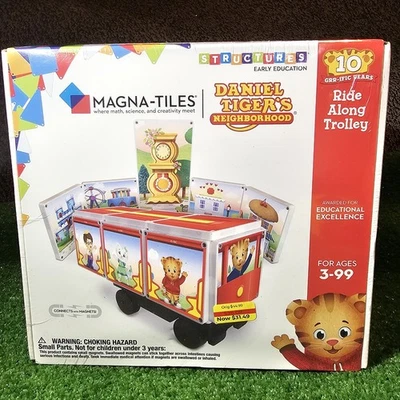 NEW Magna-Tiles Daniel Tiger's Neighborhood Ride Along Trolley Magnetic Tiles - Image 1 of 4