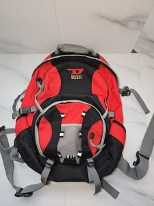 Vintage 90's Diesel XL Red & Black Hiking Backpack Unisex - Picture 1 of 11
