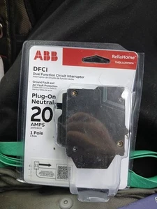 ABB (GE) 20 Amp DFCI Interruttore THQL1120PDFA Monopolare Spina On Nuetral - Foto 1 di 3