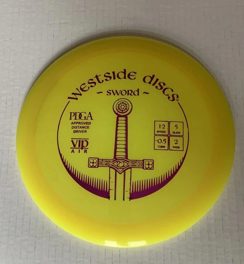 Westside Dicsx VIP Air Sword Yellow Lightweight Distance Driver 160 Grams - Image 1 of 4