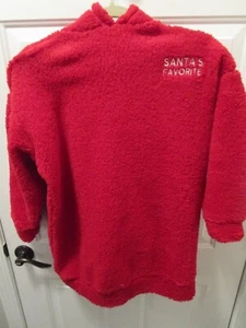SUGAR & JADE TEEN GIRLS L/S RED SHERPA SANTA'S FAVORITE NIGHTGOWN SIZE SMALL/ 8 - Picture 1 of 3