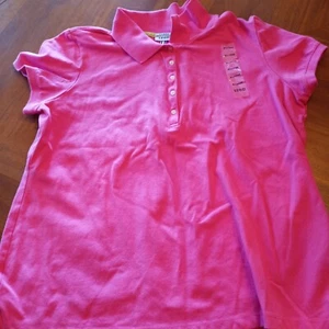 Izod Juniors Pink Crew Neck Shirt 5 Buttons X Large - Picture 1 of 9