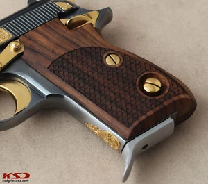 KSD Brand Beretta Mod 70 - 70 S - 71 PUMA Compatible Walnut Grips Dragon Skin - Picture 1 of 2