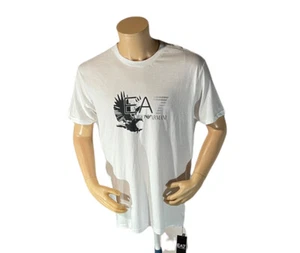New Emporio Armani EA7 white graphic tee shirt size 2XL - Picture 1 of 4