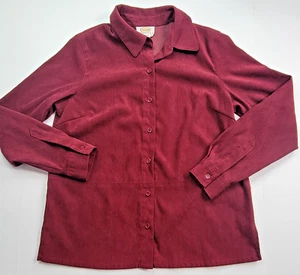 Talbots Petite Top Women's Button Up Long Sleeve Stretch Burgundy Medium - Picture 1 of 8