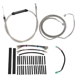 Electra Glide Clutch Cable ABS Brake Line Kit for Harley 08-13 Touring 16" Bar - Picture 1 of 12