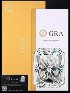 Loose Moissanite Radiant Cut Real Gem Stone W. GRA Certificate All Sizes VVS1 D - Picture 1 of 4