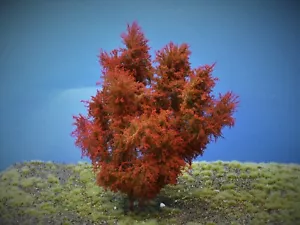 Diorama Zubehör, 1 Modellbaum- Blüten-Busch, mit orange Blüten, 15 - 16 cm hoch - Picture 1 of 2