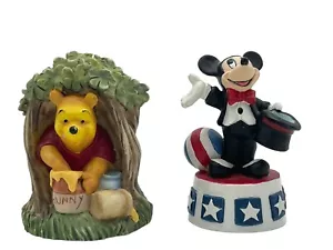 Disney Winnie Pooh y Mickey Lenox Porcelana 2 pulgadas Estatuillas Dedal - Imagen 1 de 5