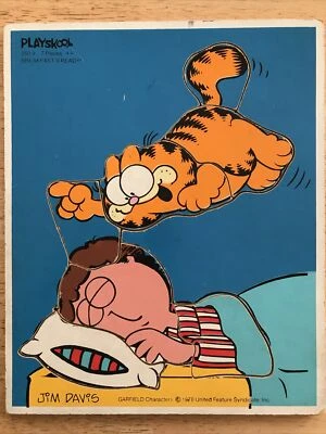 Vintage Garfield Wood Board Puzzle By PLAYSKOOL  1978 - Image 1 of 4