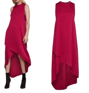 BCBG Barbie magenta dress high neck tulip hem asymmetrical dress pink Valentine - Picture 1 of 9