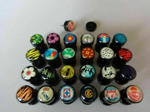 1 Paar Acryl Plug Ø 8mm football futebol Jaguar Gift Windows Mohn Libelle Zebra - Bild 1 von 36
