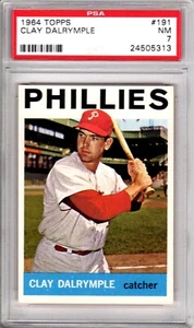 1964 TOPPS #191 CLAY DALRYMPLE PHILADELPHIA PHILLIES PSA 7 NR MT - Picture 1 of 2