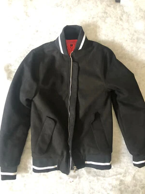 全新带标签 Killion 男式绗缝绝缘麂皮绒黑色夹克小号 — 第 1/4 张图片