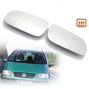 2Pcs Rear Mirror Heated Glass w/ Backing Plate Replacement For VW Sharan 1999-04 - Picture 1 of 13