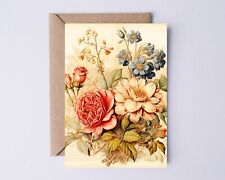 Zestaw 10 kart kwiatowych vintage. Personalizowane kartki z kopertami
