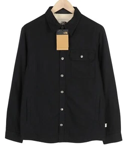 The North Face Campshire Men's Jacket S BLACK Überhemd Fleece Lined Push Button - Picture 1 of 11