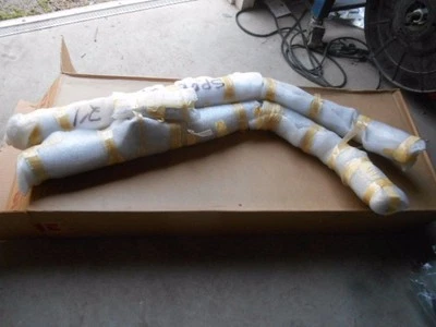 NOS Mac 1957-85 Harley Davidson Sportster Staggered Duals Exhaust 2" Black Taper - Image 1 of 4