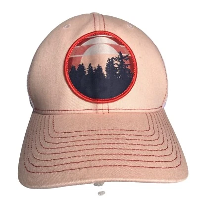 Columbia Baseball Hat Sunset Patch Snapback Mesh Back Orange Nature Outdoors - Image 1 of 4