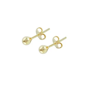Pendientes de tachuelas Sheila Fajl 4 mm Josie enchapados en oro pulido - Imagen 1 de 1