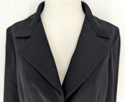 Blazer Chaqueta Negra De Colección KOLORTRON Koret Para Mujer 2 Botones HECHA EN EE. UU. Talla 14 ¡MUY BUEN ESTADO!* Foto 1 de 4
