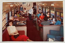 c1950s RR Postcard Union Pacific Railroad Challenger Train Domeliner Club Lounge