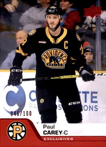 2020-21 Upper Deck AHL #18 Paul Carey UD Exclusives #/100 - Picture 1 of 2