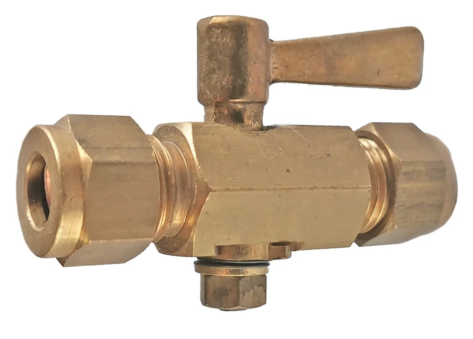 Plug cock, with copper olives, LPG, Gas,  3/8", 10mm and 1/2" sizes     30yy - Image 1 of 1