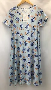 Abito donna LuLaRoe Jessie tasche taglia XS NUOVO CON ETICHETTE blu chiaro floreale - Foto 1 di 10