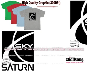 T-Shirt Saturn Himmel Modell Logo Skizze Cartoon Kunst DigiRods individuelles Auto 4 Farben - Bild 1 von 6