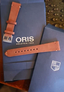 NEW 20mm Genuine ORIS Leather Watch Band Strap & BUCKLE STAINLESS 07-5-20-45 - Picture 1 of 3