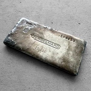 Vintage 20 oz .999 Silver Engelhard Poured bar - Picture 1 of 2