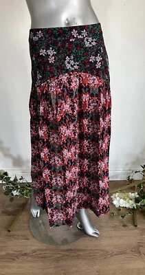 JOULES Womens Maxi Skirt Elle Pleated Size 10 12 14 18 & 20 Red Floral Print NEW - Image 1 of 4