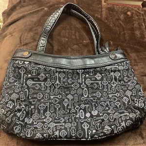 Thirty-One 'Suite Skirt' women's shoulder bag purse/ Key Print Only Preowned - Picture 1 of 18