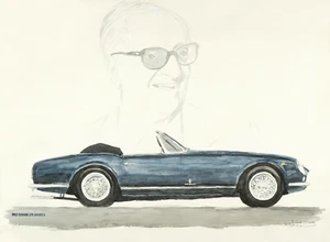 "Ferrari 375" 12"X16" Automotive Car Art Signed, #'d Giclee R Lewis - Picture 1 of 1