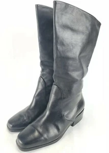 Studio Works Mujer Talla 7 M Negro Cuero Suave Botas Hasta la Rodilla Brasil Sin Cordones - Imagen 1 de 10