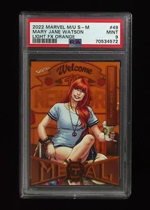 2022 Mary Jane Watson Light FX Orange Marvel Metal Universe #49 /25 PSA 9 - Picture 1 of 2