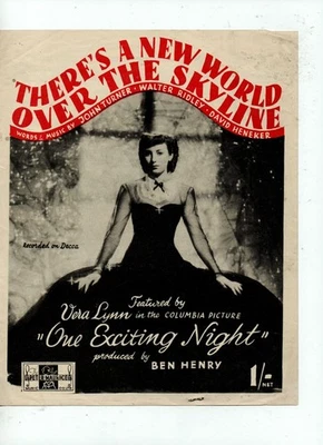 Vintage Sheet Music - Vera Lynn - 'There's a New World over the Skyline' - Image 1 of 2