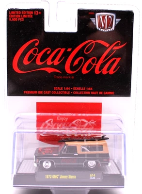 M2 1/64 Coca Cola 1973 GMC Jimmy Sierra black/tan RR's A14 22-08 - Image 1 of 4