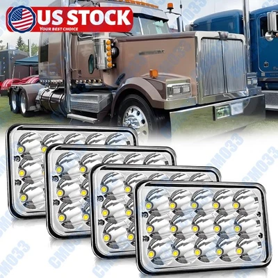 Faros LED 4x6" para Western Star 4900 1981-2002 International 9300 1988-2002 Foto 1 de 4