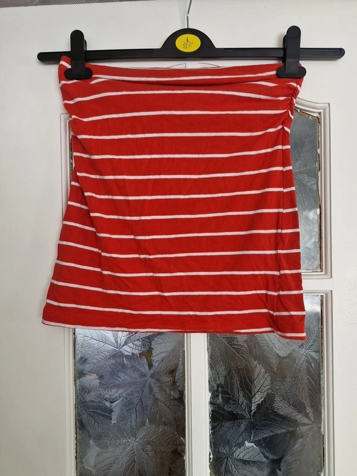 Ladies Orange And White Boob Tube Top Size 12 From Primark - Image 1 of 1