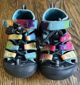 Keen Newport H2 Sandals Rainbow Tie-dye Waterproof Kids Size 8 Small Child’s - Picture 1 of 5
