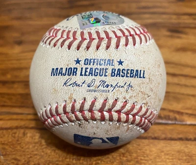 Carlos Correa Astros Game Used Baseball 9/2/2025 vs Yankees Max Fried Hit Out - Image 1 of 4