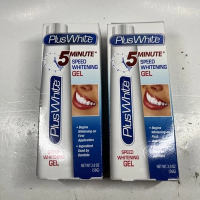 Gel blanqueador Plus blanco de 5 minutos de velocidad esmalte rápido suave amigable 2 oz paquete de 2 Foto 1 de 2