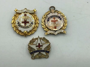Methodist Sunday School Lapel Pins (Two-Second Year) Vtg Lot Of 3 Cross Crown - Picture 1 of 5
